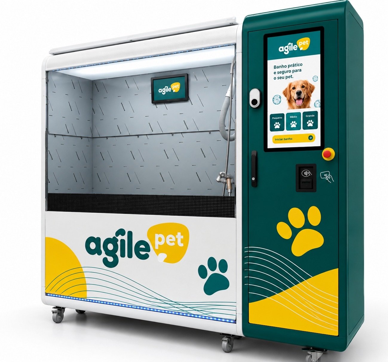 Estação de banho autônoma Agile Pet, vista em detalhe